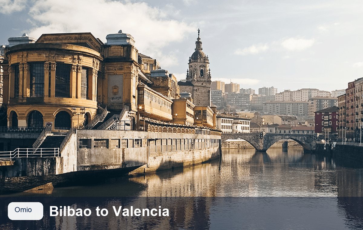 Imagen de ruta para autobuses de Bilbao a Valencia