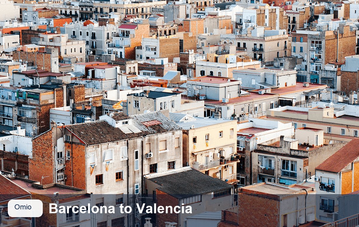 Route image for trains from Barcelona to Valencia