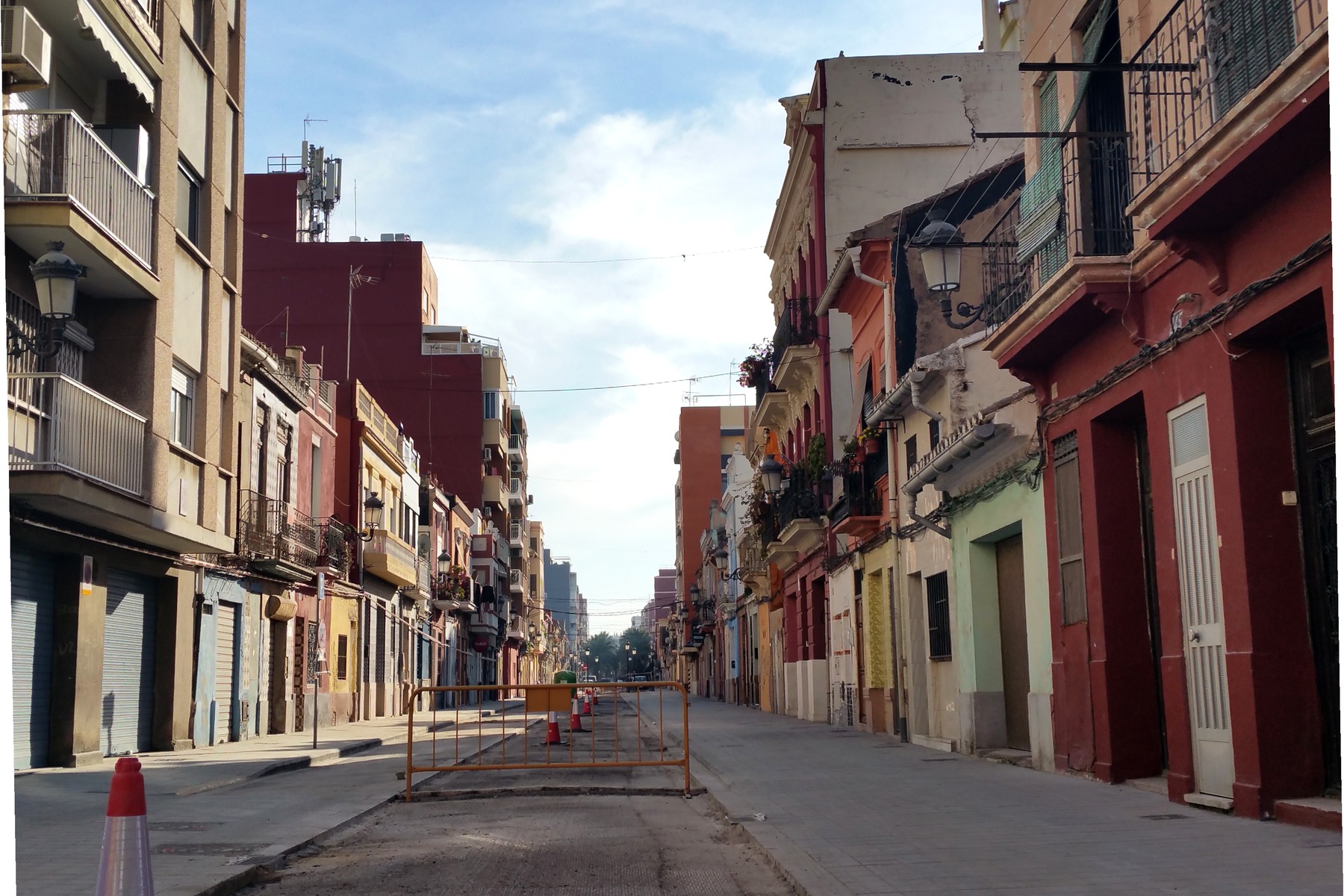 Colorful tiled houses in El Cabanyal Valencia