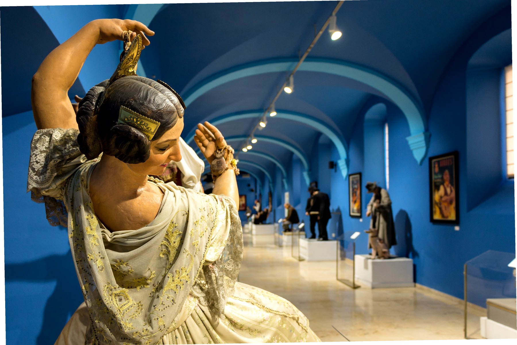 Fallas Museum ninot exhibition figures in Valencia
