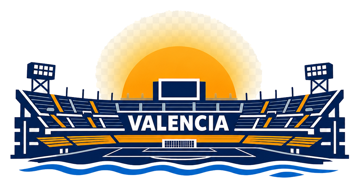 Mestalla Stadium Valencia logo illustration