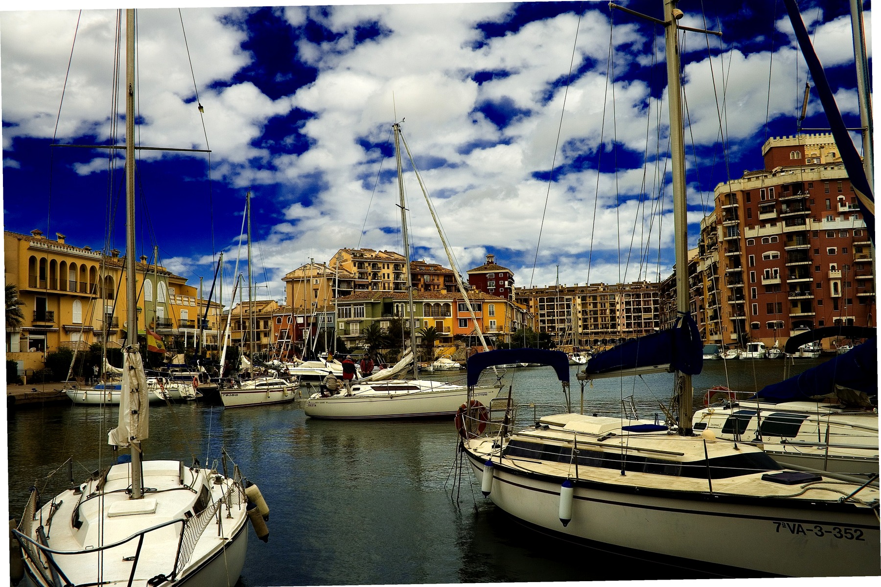 Port Saplaya colorful marina north of Valencia