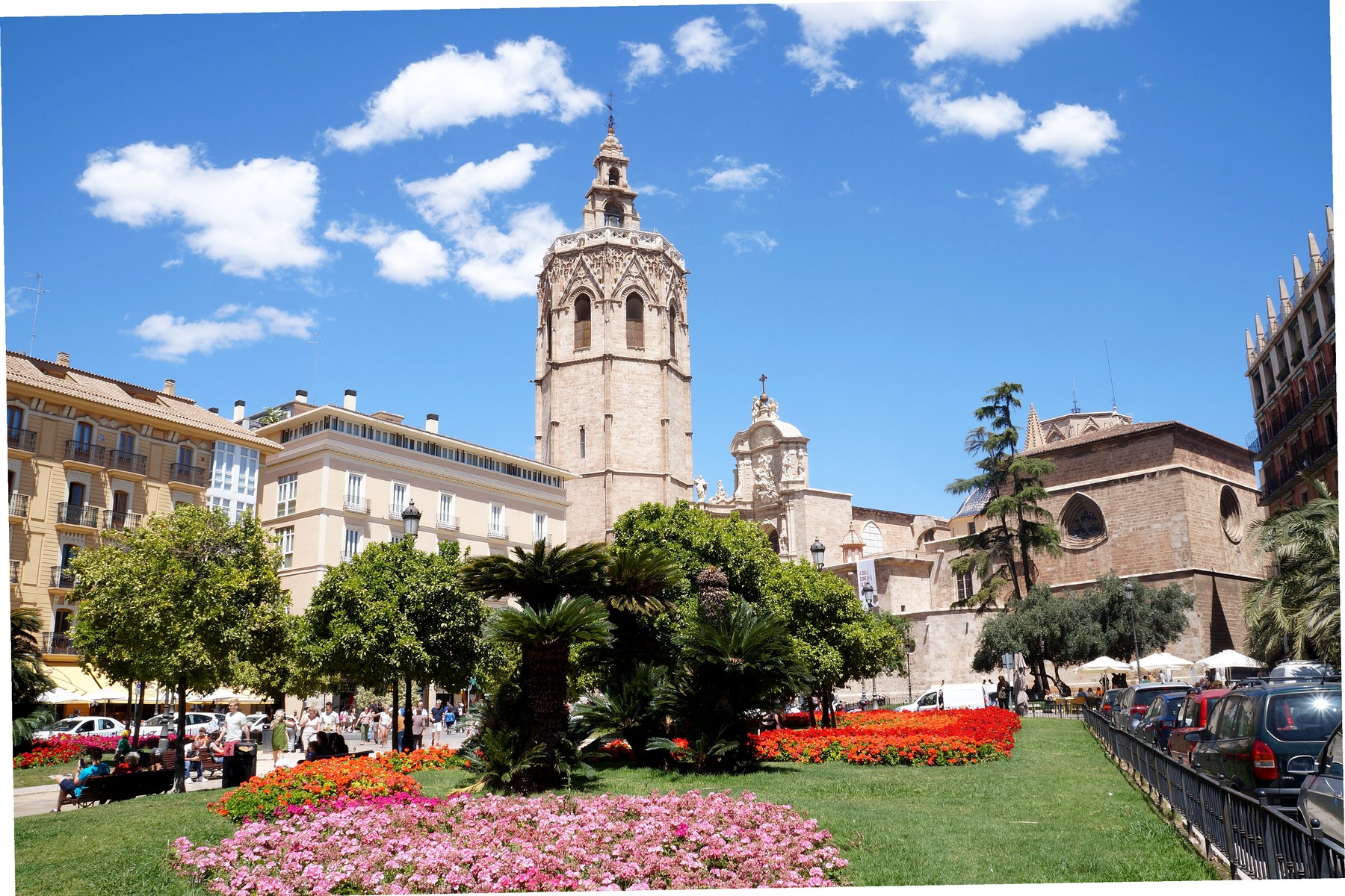 Valencia Cathedral exterior in the historic old town