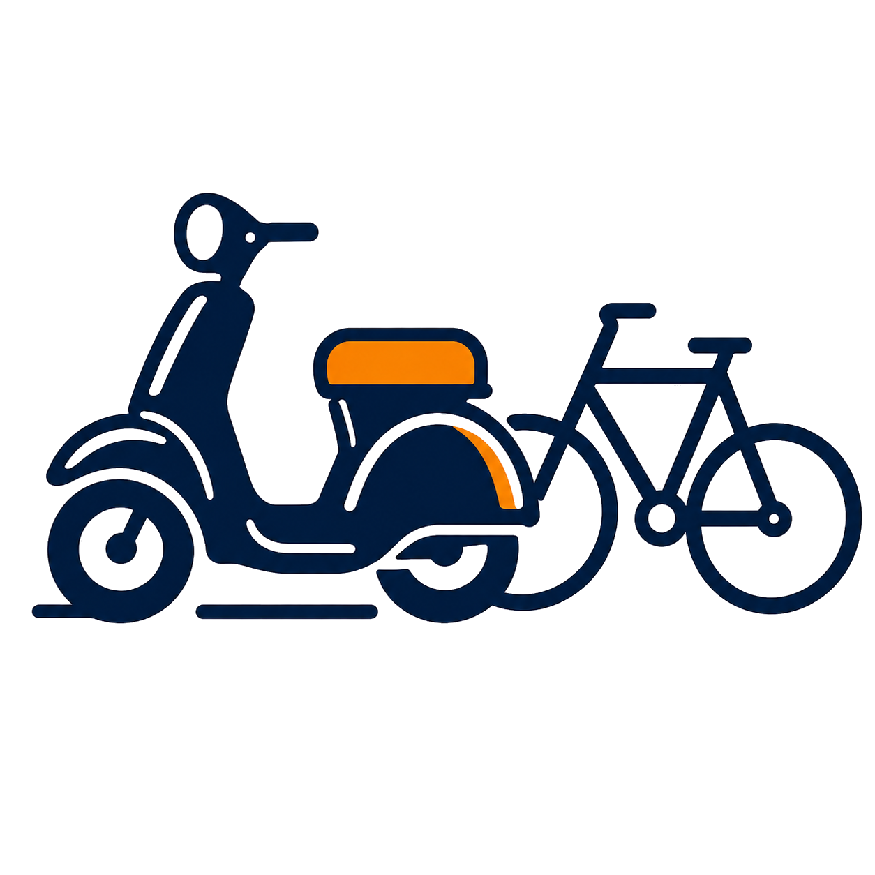 Ilustracion de alquiler de bici y moto