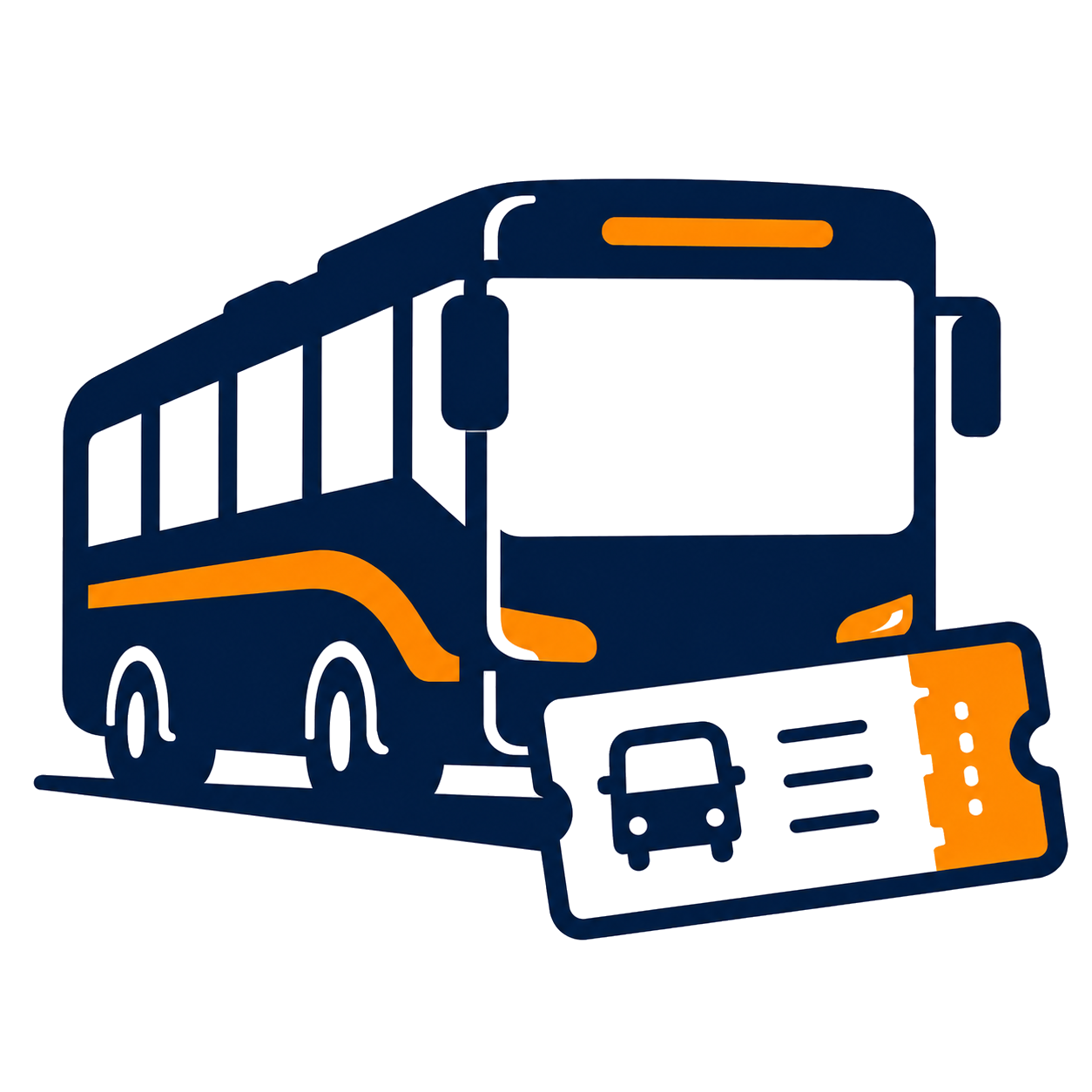 Bus tickets illustration with bus and ticket