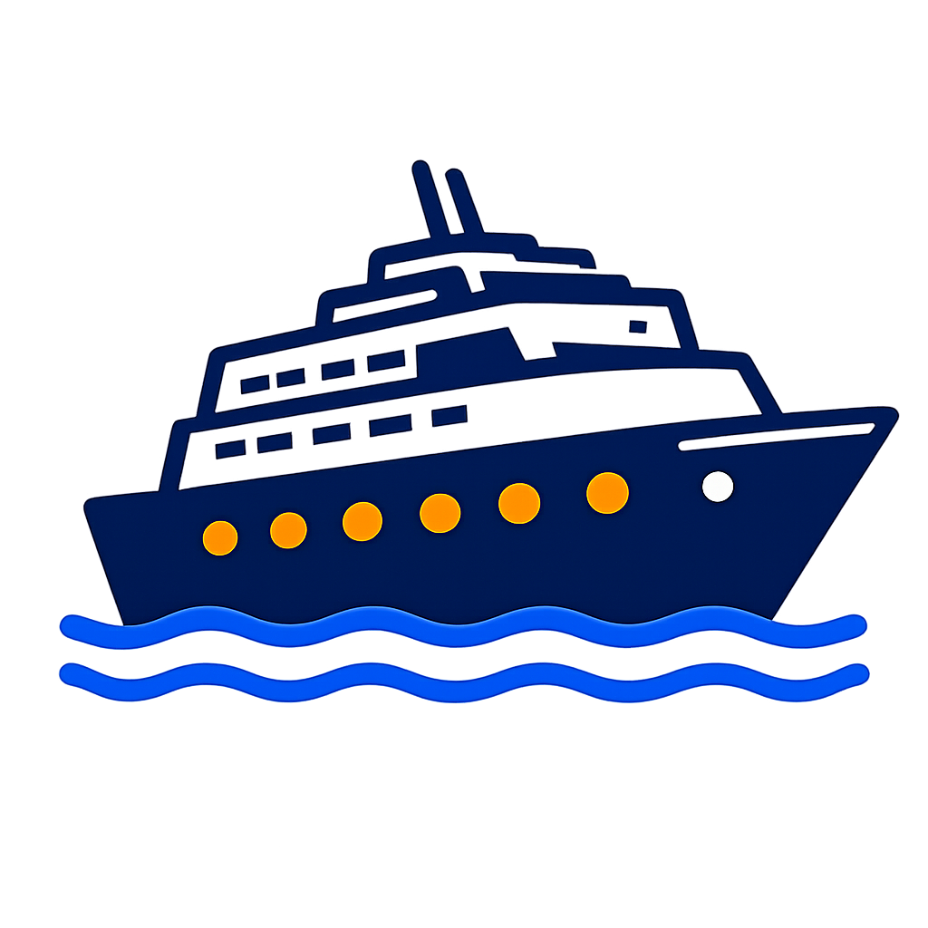Cruises and yacht rental illustration with ship