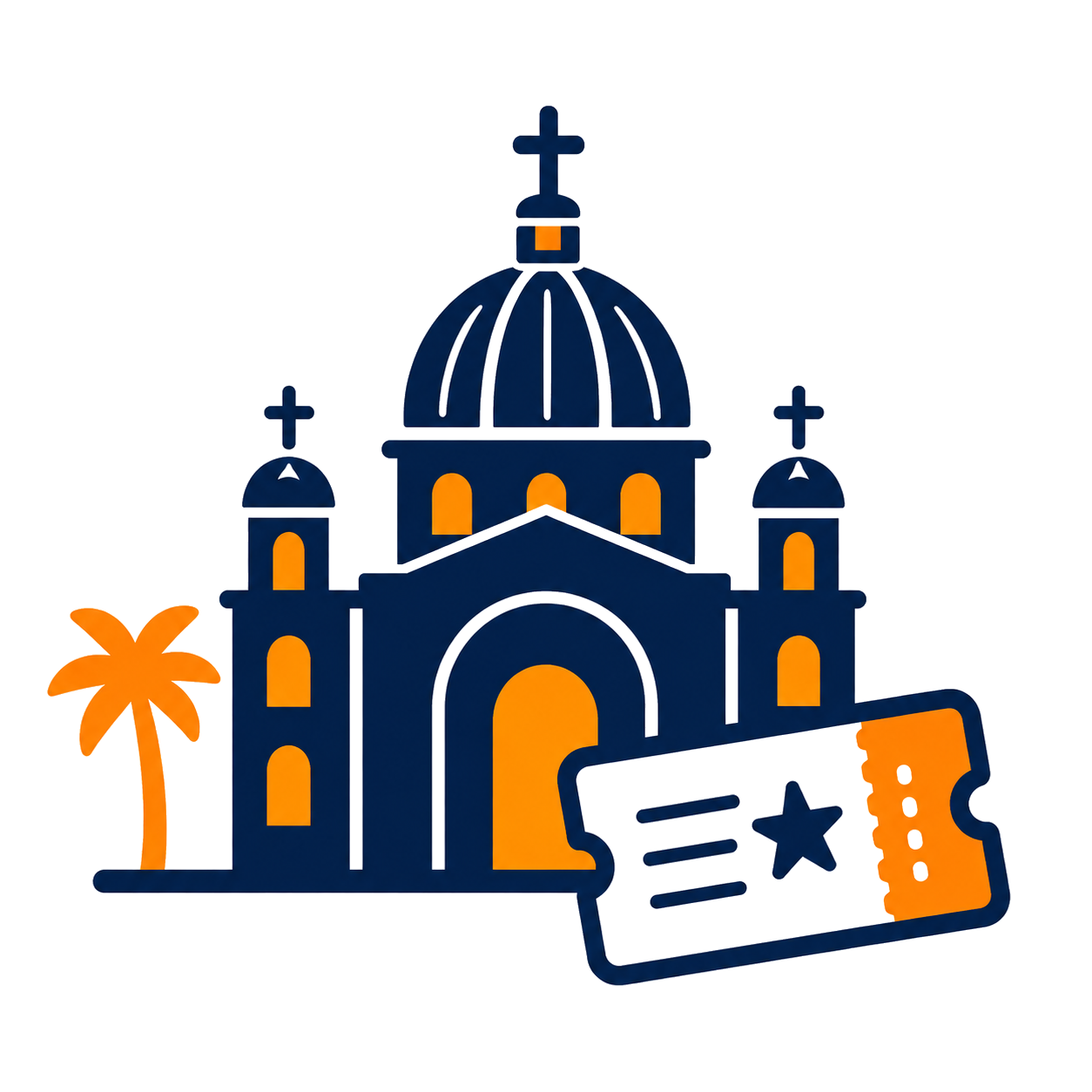 Tours and activities illustration with ticket and itinerary